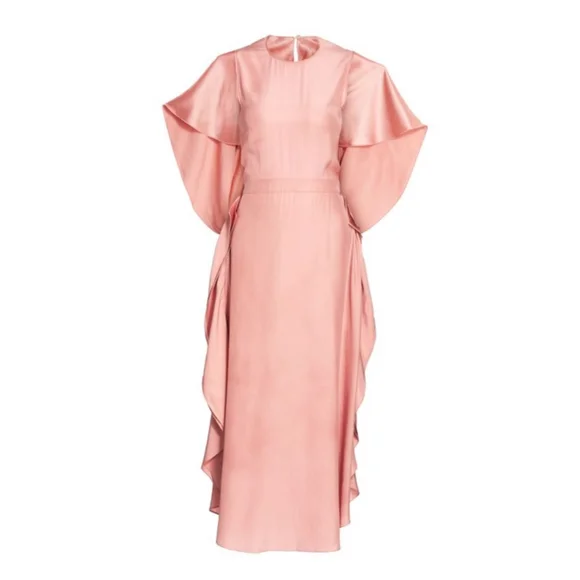 STELLA MCCARTNEYRosa Flutter Silk Midi Dress Medium‎
